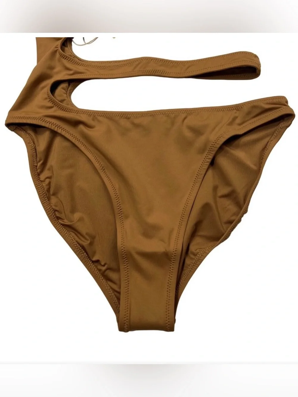 SKIMS Signature Swim Cut Out Monokini in Almond, Size S — NWT!